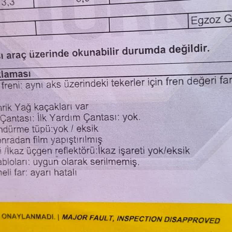 Tüvtürk Fren Test Cihazının Kalibrasyon Sorunu Ve Mağduriyetim