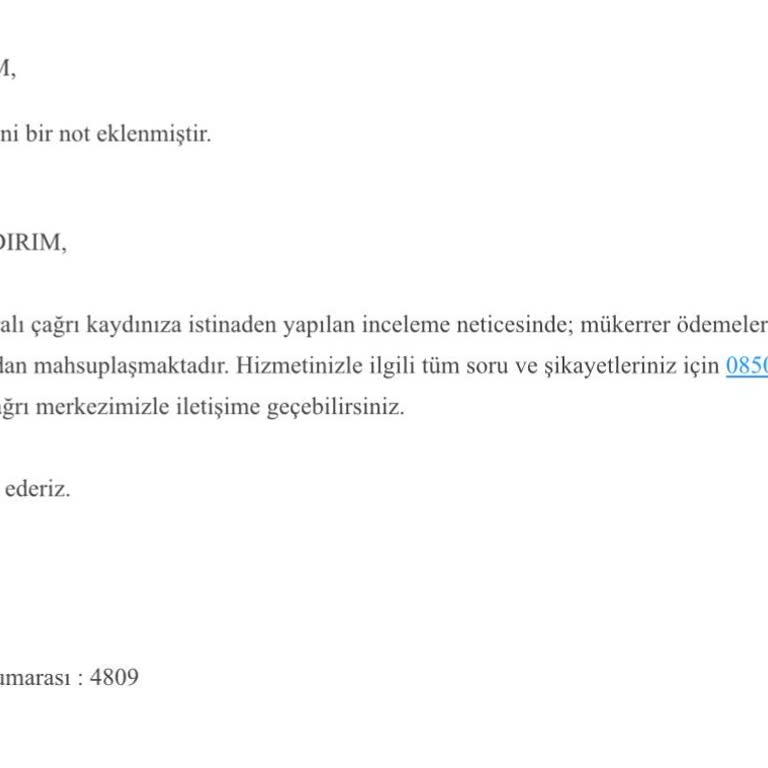 Aynı Faturadan İki Kez Çekilen Ücretin İadesi Reddedildi
