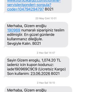 Kupon Dönüştürülmesi Ve Kargo Bedeli Kesintisi Sipariş Gönderilmedi