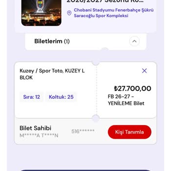 Fenerbahçe Kombine Puanım Tanımlanmadı, İndirim Hakkım Reddedildi