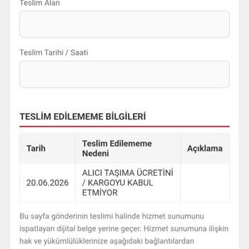 Yanıltıcı Teslimat Notu Ve Şubeye Gitme Zorunluluğu
