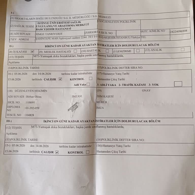 SGK’da Hatalı Tescil Nedeniyle Rapor Parası Ödenmemesi