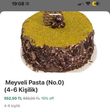 Yemeksepeti'nde Görseliyle Uyuşmayan Pasta Ve İade Reddi