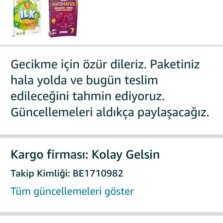Teslim Edilmemiş Sipariş İçin Acil Müdahale Talebi