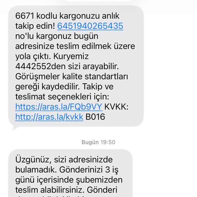 Aras Kargo’nun Yanıltıcı Teslimat Bildirimi Ve Müşteri Hizmetlerine Ulaşamama Sorunu