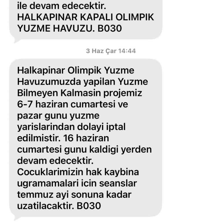 8 Haftalık Ücretsiz Yüzme Kursunun Süresinin Kısaltılması Ve Hakların İhlali
