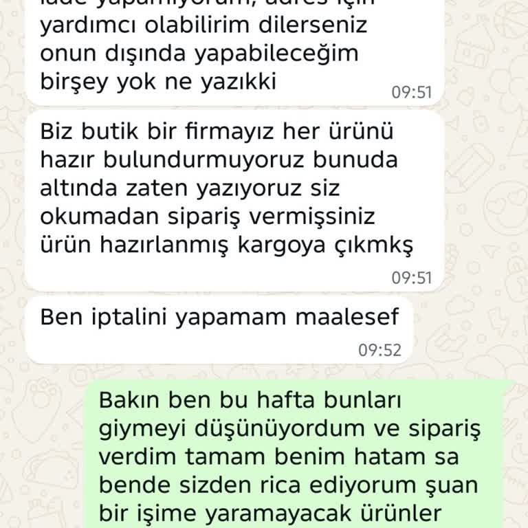 Teslim Edilmeyen Sipariş Ve Reddedilen İade Talebi