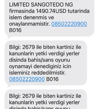 Qnb Finansbank Trendyol Kartımda 1380,31 USD Tutarındaki Yetkisiz Yurt Dışı Bahis İşlemi