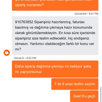 Migros Sanal Market Gecikmeli Teslimat Ve Yetersiz Müşteri Desteği