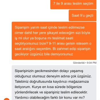 Migros Sanal Market Gecikmeli Teslimat Ve Yetersiz Müşteri Desteği
