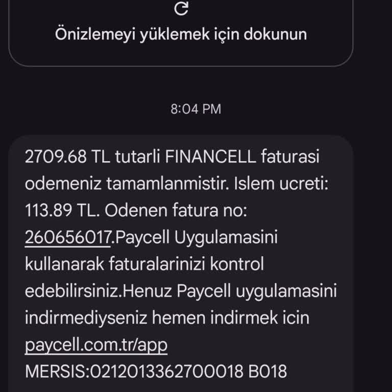 Paycell'den Gelen Sahte Financell Faturası Ve Güvenlik Endişesi