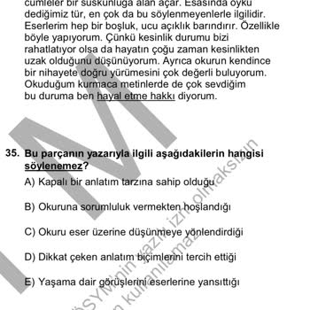 YKS TYT Türkçe Testinde 35. Sorunun Yanlış Cevap Anahtarına İtiraz
