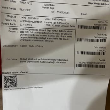 Servis Sonrası Tablet Kasa Yamulmuş Ve Sorunlar Giderilmemiş