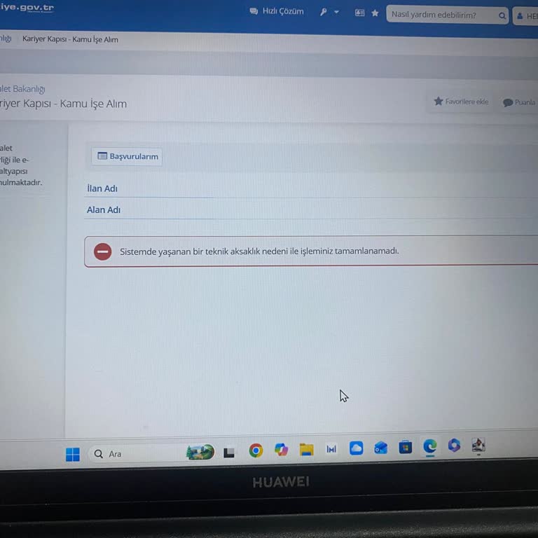 Adalet Bakanlığı Zabıt Katipliği Başvurusu İçin Teknik Aksaklık İşlemi Engelliyor
