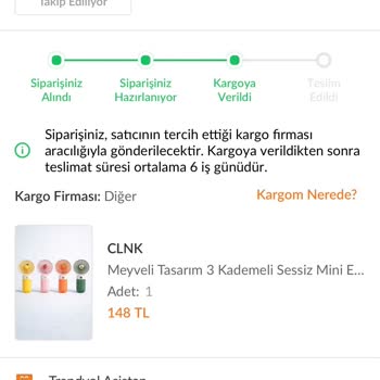 Mini Fan Siparişi İçin Kargo Gecikmesi Ve İletişimsizlik Şikayeti