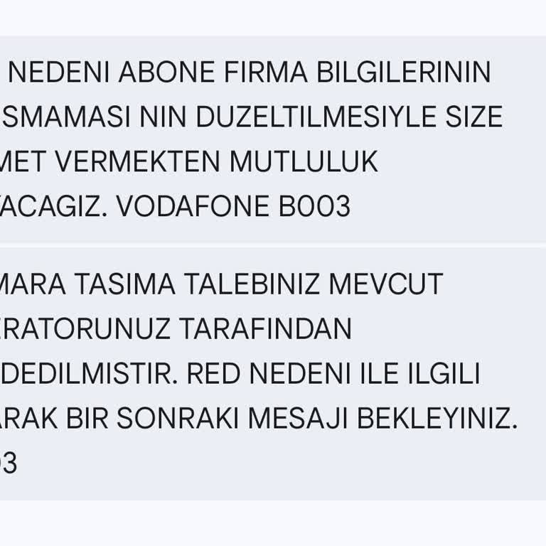 Vodafone’da Numara Taşıma Sürecinin Sürekli Reddedilmesi Ve İlgisiz Müşteri Hizmeti