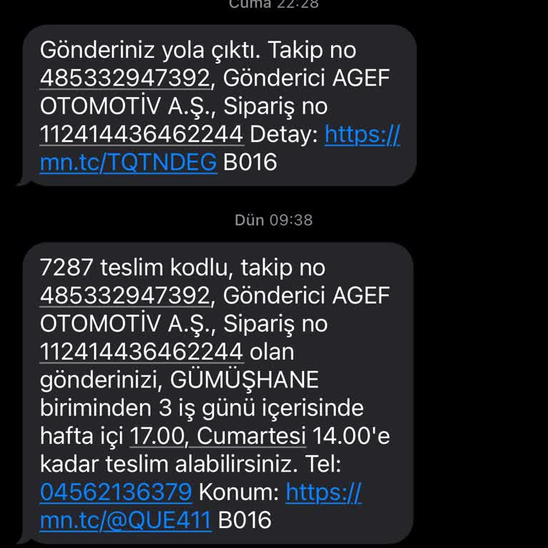 DHL Gümüşhane Şubesinde Ev Teslimatı Yapılmadı