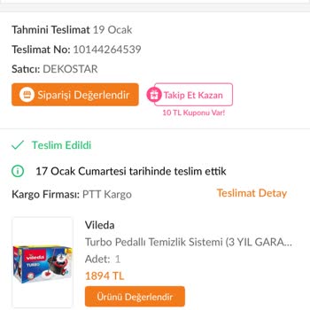 Vileda Turbo Pedallı Temizlik Seti Arızası Ve Garanti İşlemlerindeki Aksaklık