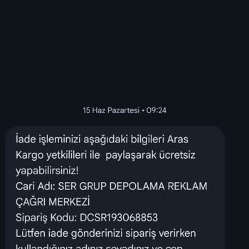 334955 Numaralı Siparişin İadesi İçin Geri Ödeme Yapılmadı