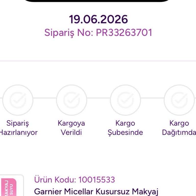 Acil Makyaj Temizleme Suyu Ve Güneş Kremi Siparişim Hazırlanmadı