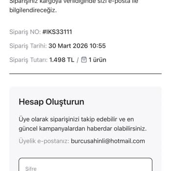 1500 TL Siparişimin Gönderilmemesi Ve İadesinin Yapılmaması