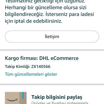 Amazon Siparişim Teslim Edilemedi, Kargo Bilgileri Belirsiz Ve İade Yapılamıyor