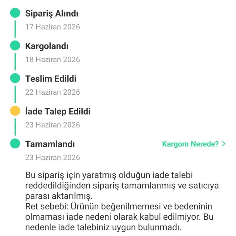 İade Talebim Reddedildi, Ücret İadesi Alamadım