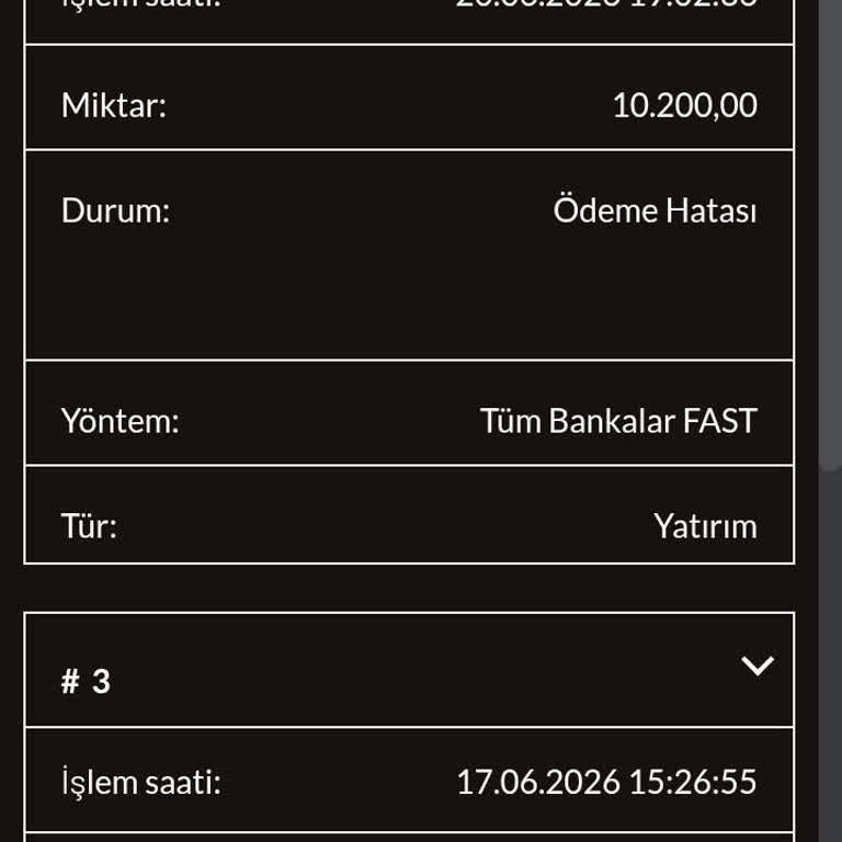 10.200 TL Yatırımım Kayboldu Ödeme Hatası Ve Müşteri Desteğine Ulaşılamıyor