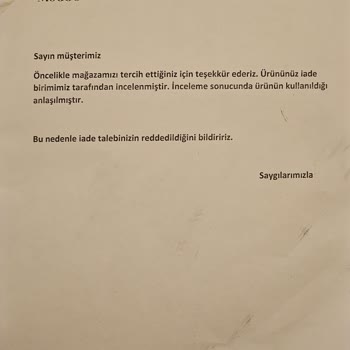 İade Reddi Ve Fatura Gönderilmemesi