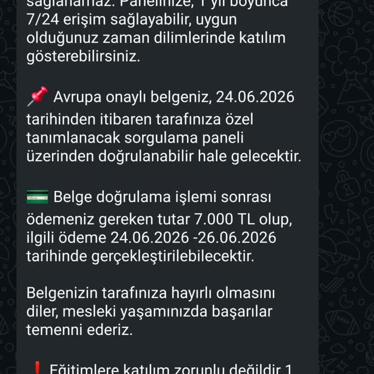 İzinsiz Eğitim Paneli Aktivasyonu Ve 7.000 TL Ödeme Talebi