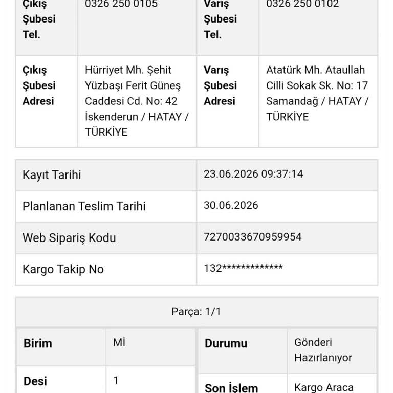 Hatay İçin 1 Haftalık Şehir İçi Teslimat Süresi Kabul Edilemez