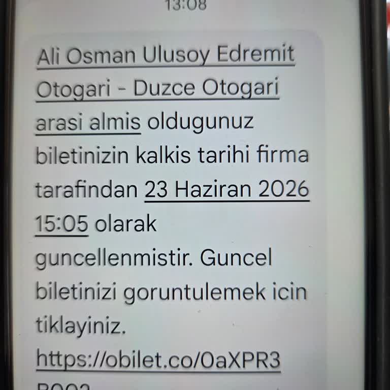 Obilet Ve Otobüs Firmasının Geç Bildirimi Ve İki Saatlik Gecikmesi