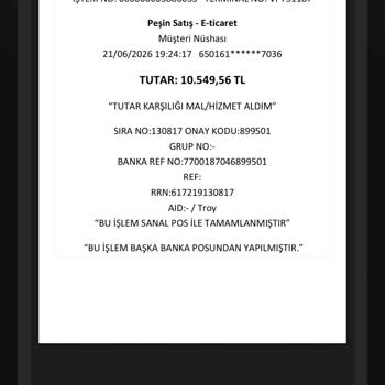 Yanıltıcı Site Üzerinden Onaysız 10.549,99 TL Çekim İçin Hemen İade Talebi