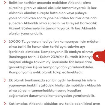 Akbank 10.000 TL Fon Hediyesi Yüklenmedi, Şartlar Tamamlandı Ve Açıklama Yok