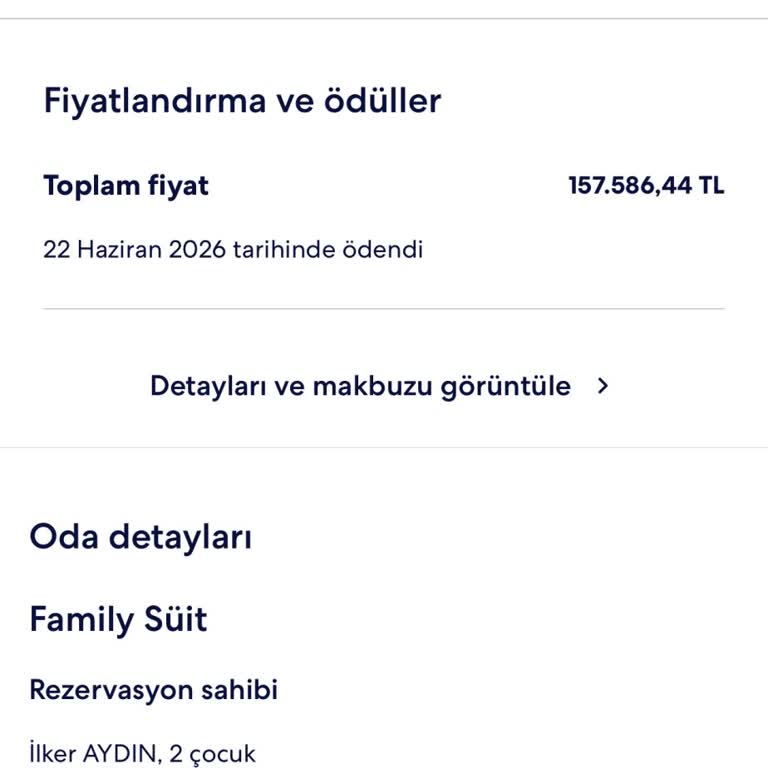 Family Oda Rezervasyonunda Çocuk Görünmeme Hatası Ve 30 Bin TL Ek Ücret