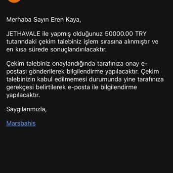 Marsbahis'ten 50.000 TL Çekim Talebinin Ödeme Gecikmesi