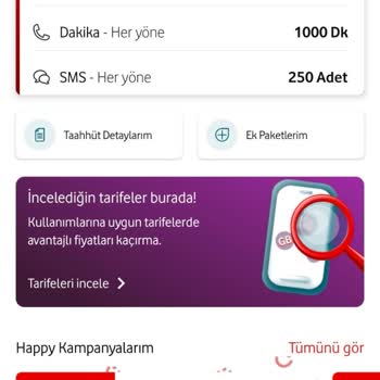 Vodafone Yanımda Uygulamasındaki Yanlış Bilgi Ve Paket İşlemleri Sorunu