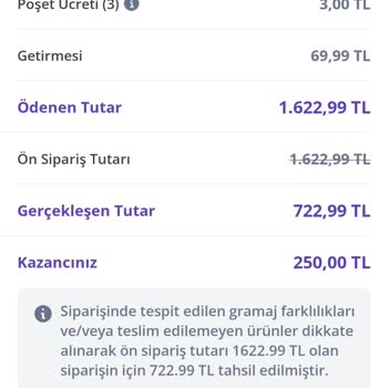 Getir Çarşı'da Eksik Gönderim Ve İade Sorunu