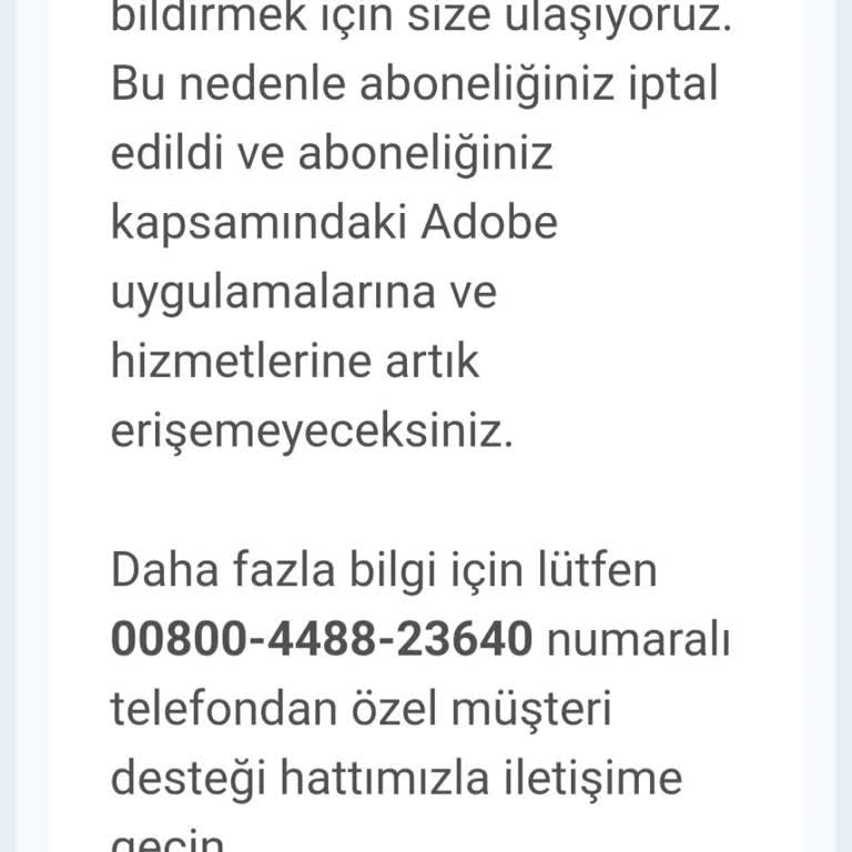 Adobe Deneme Aboneliğinin Haksız İptali Ve Açıklama Talebi