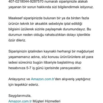 Ödemeli Siparişin Teknik Aksaklık Nedeniyle İptali Ve Müşteri Hizmetlerine Ulaşamama