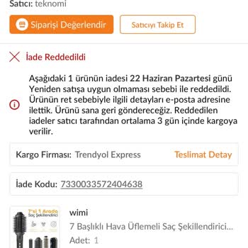 Hasarlı Ürün, Tekrar Gönderilmedi Ve İade Reddi: Tam Para İadesi Talebi