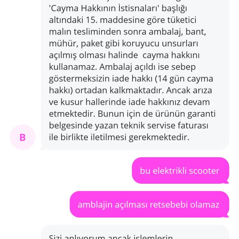 Açık Ambalaj Gerekçesiyle İade Talebimin Reddedilmesi Ve Yanıltıcı Ağırlık Bilgisi