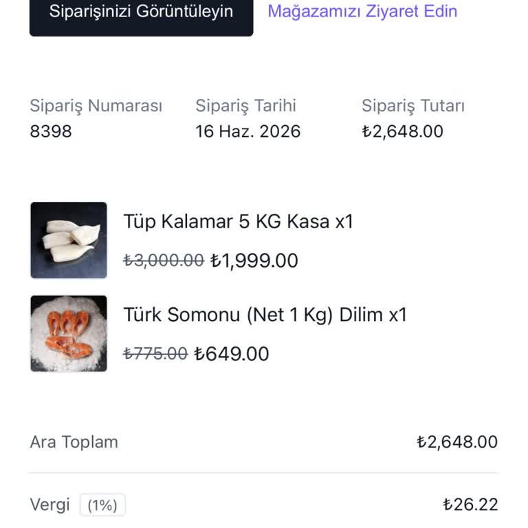 Balıkhalim’den Kalamar Ve Somon Siparişi Gönderilmedi, Peşin Ödeme İadesi Talebi