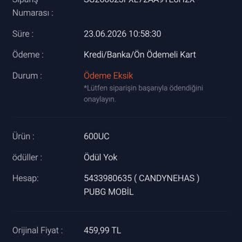 Midasbuy Üzerinde Ödeme Eksikliği Ve UC Yüklenmemesi