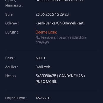 Midasbuy Üzerinde Ödeme Eksikliği Ve UC Yüklenmemesi