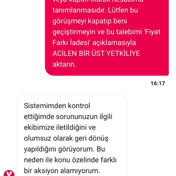 Yanlış Sipariş Ve 500 TL Fazla Ücret İadesi Talebi