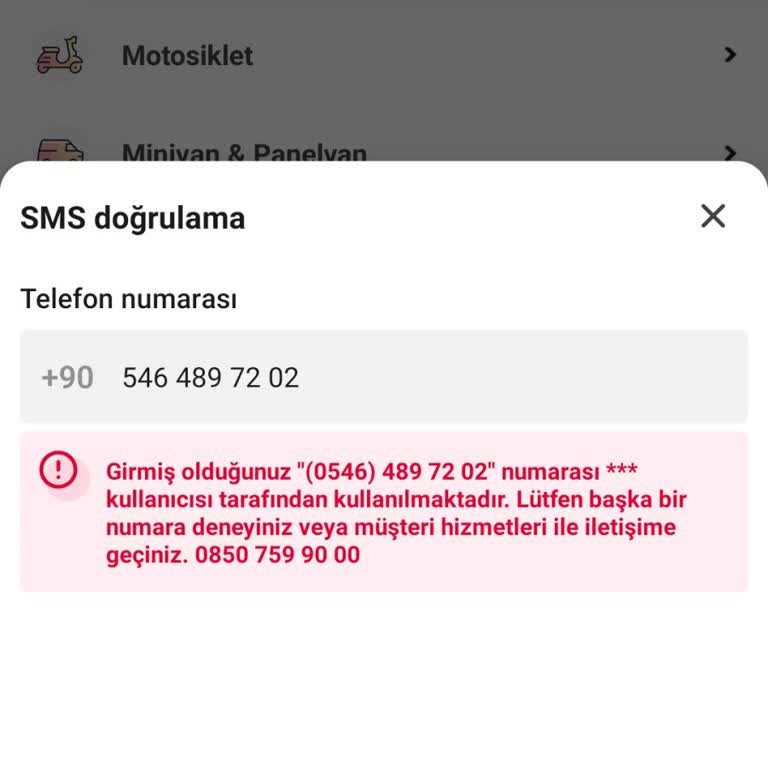 Telefon Numarası Başka Hesaba Bağlı Olduğu İçin İlan Veremiyorum
