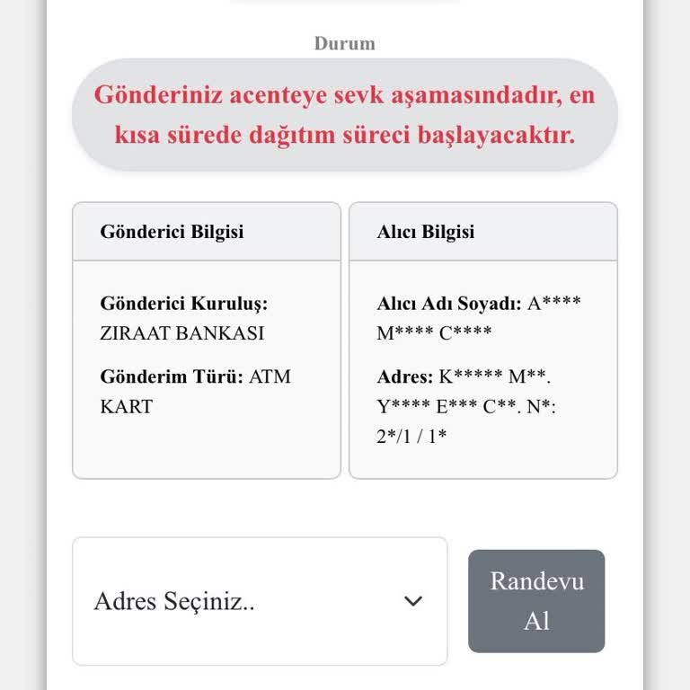 Kuryenet Üzerinden Gönderilen Banka Kartımın Dağıtıma Çıkarılmaması Ve Bilgilendirme Eksikliği