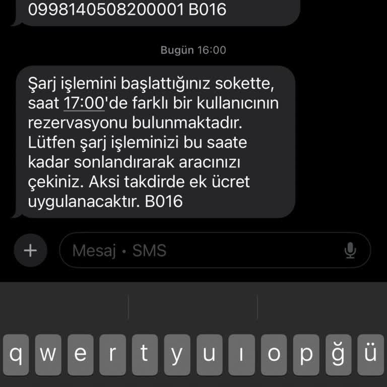 ZES Şarj İstasyonları Şarj Rezervasyon Çakışmasında Çelişkili Bilgi Ve Tehditçi SMS