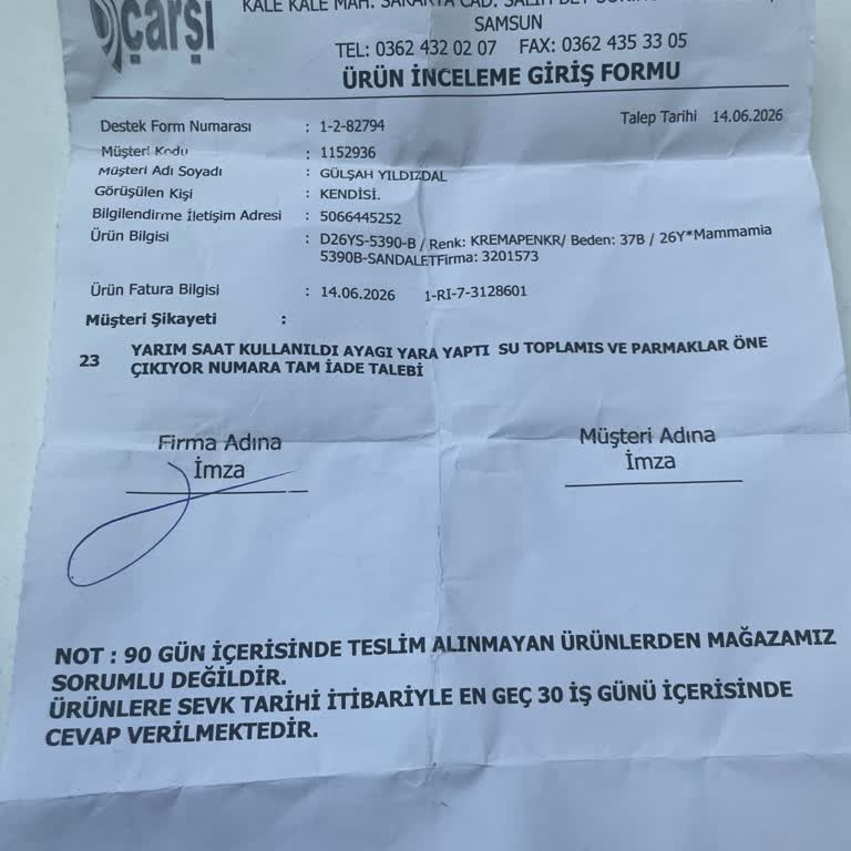 Mami Ayakkabısının Rahatsız Edici Olması Ve İade Talebinin Reddedilmesi